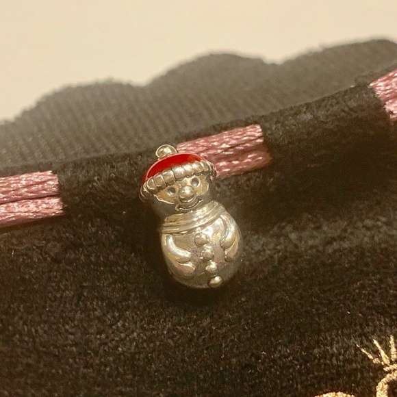 Pandora Christmas Snowman Red Santa Hat Charm - Picture 2 of 4